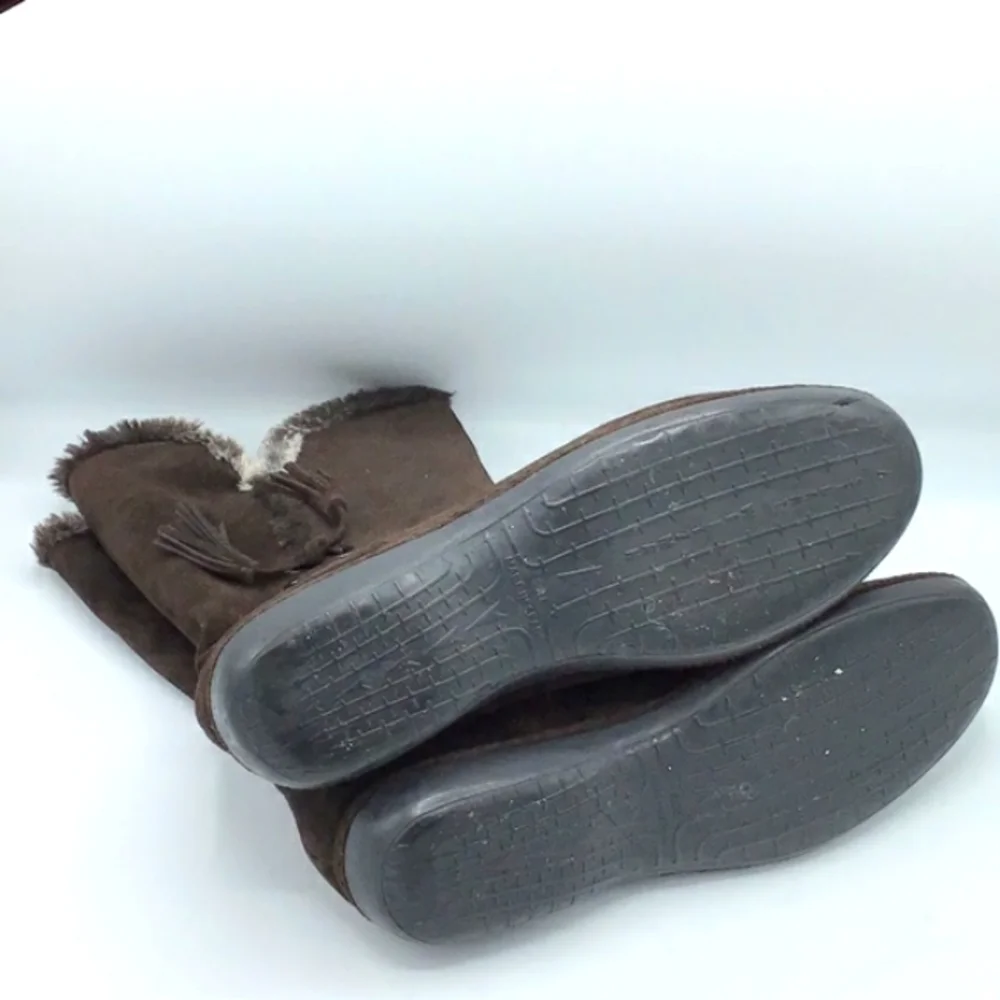 Stewart Weitzman Furlure Brown Sport Suede Shearling Boots Size 9 M